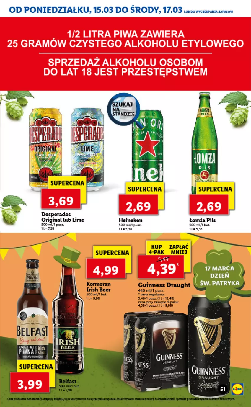 Gazetka promocyjna Lidl - GAZETKA - ważna 15.03 do 17.03.2021 - strona 51 - produkty: Desperados, Gin, Heineken