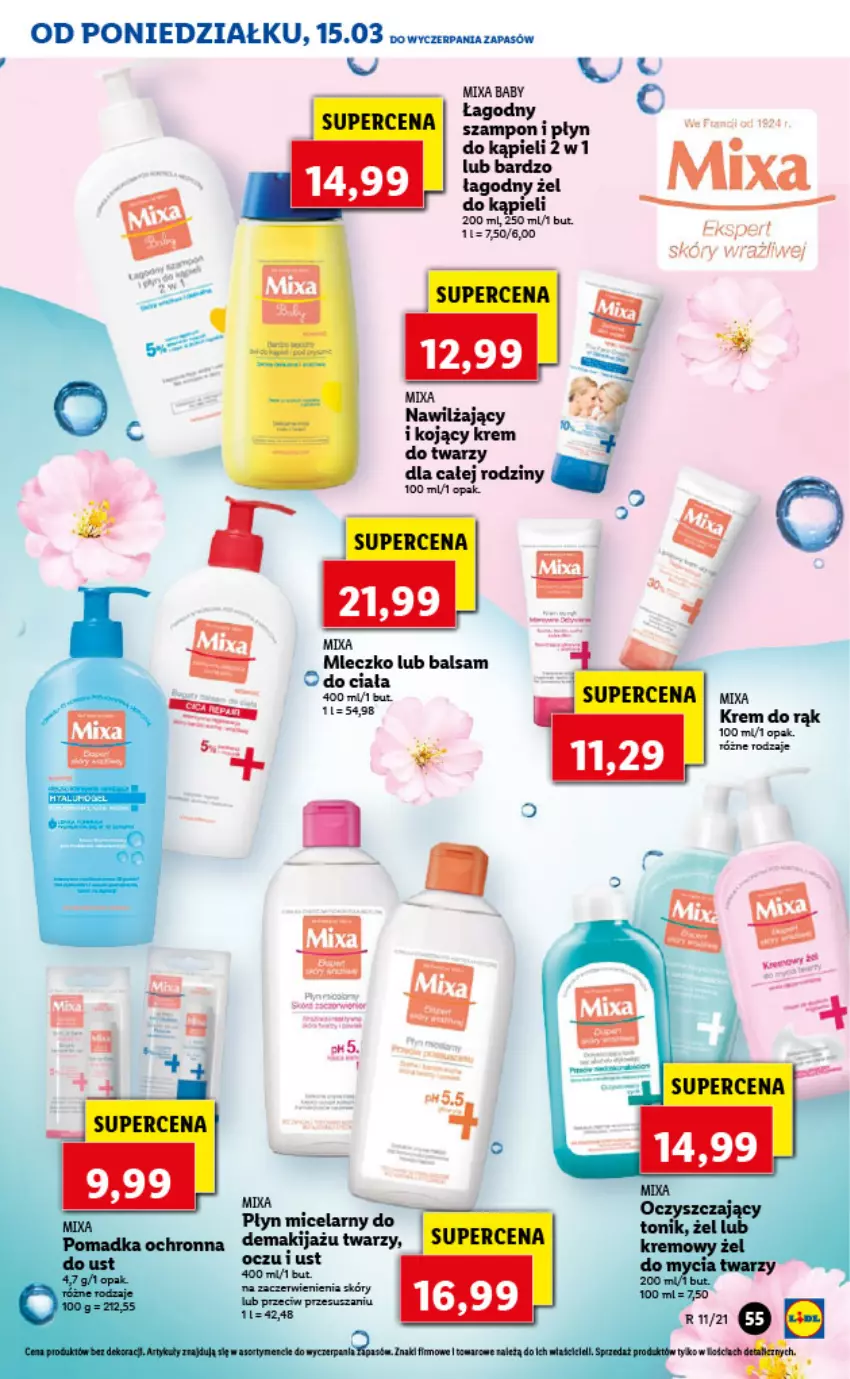 Gazetka promocyjna Lidl - GAZETKA - ważna 15.03 do 17.03.2021 - strona 55 - produkty: Krem do rąk, Mleczko, Płyn do kąpieli, Szampon