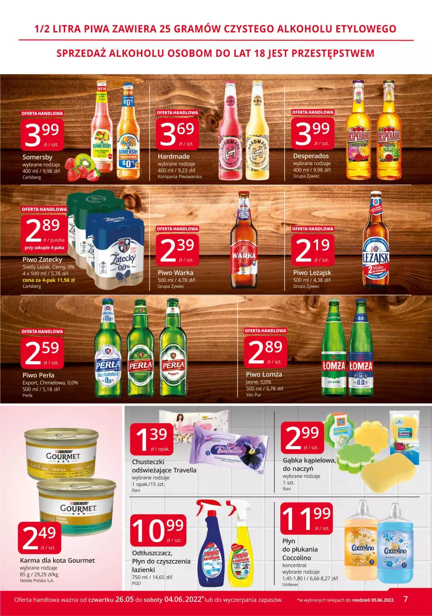 Gazetka promocyjna Market Vita - Gazetka promocyjna – Marketvita - ważna 26.05 do 04.06.2022 - strona 7 - produkty: Carlsberg, Chusteczki, Desperados, Kurczak, Odtłuszczacz, Piwo, Płyn do płukania, Por, Somersby, Warka