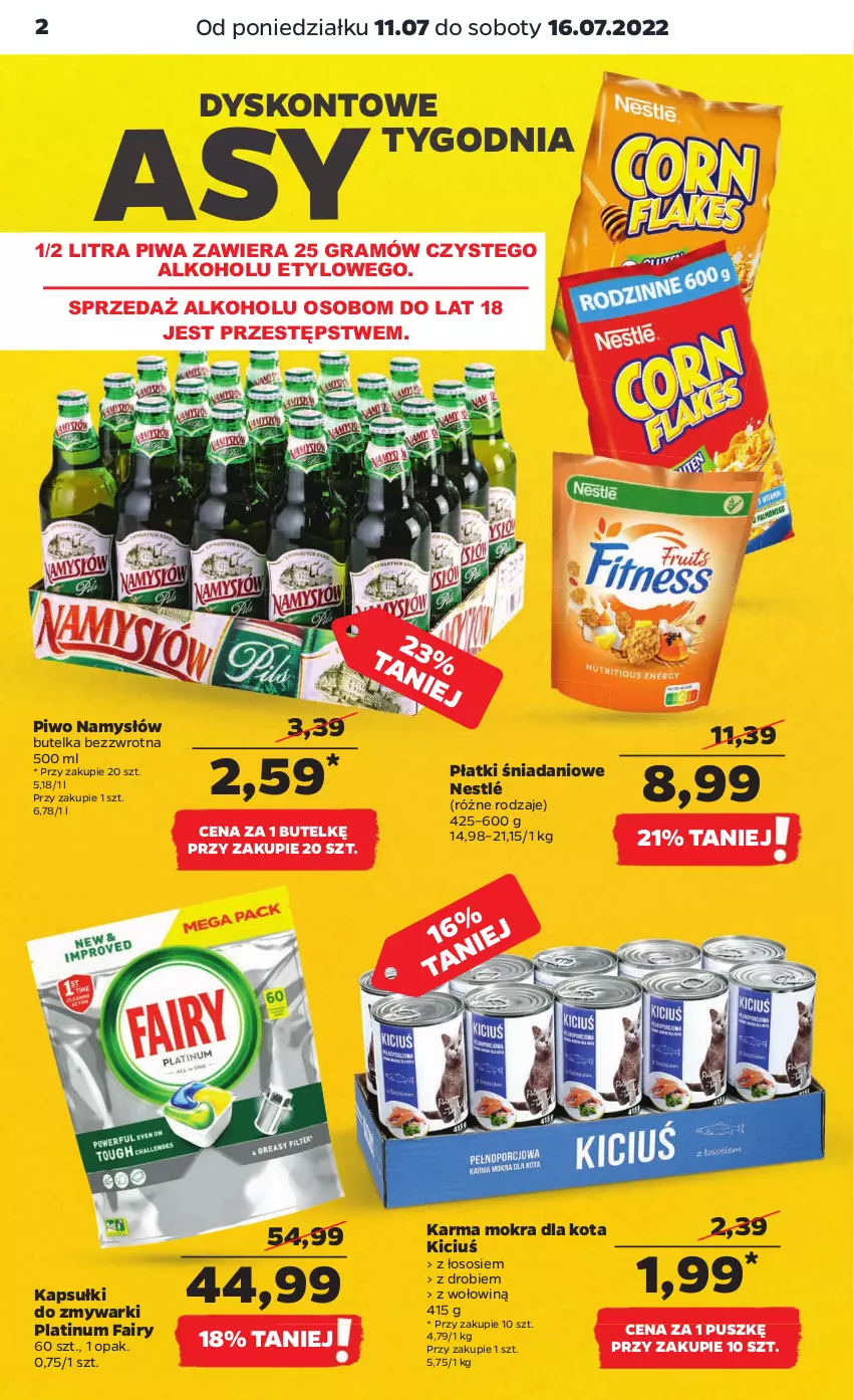 Gazetka promocyjna Netto - Artykuły spożywcze - ważna 11.07 do 16.07.2022 - strona 2 - produkty: Danio, Fa, Fairy, Gra, Namysłów, Nestlé, Piwa, Piwo, Sos, Zmywarki