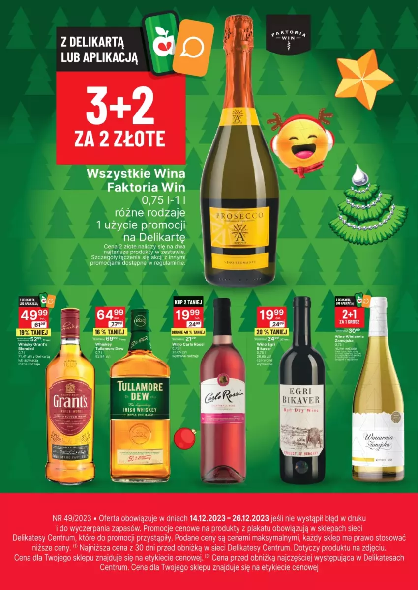 Gazetka promocyjna Delikatesy Centrum - Folder alkoholowy DC49 - ważna 14.12 do 26.12.2023 - strona 2 - produkty: Carlo Rossi, Gra, Grant's, Rum, Whisky, Wino