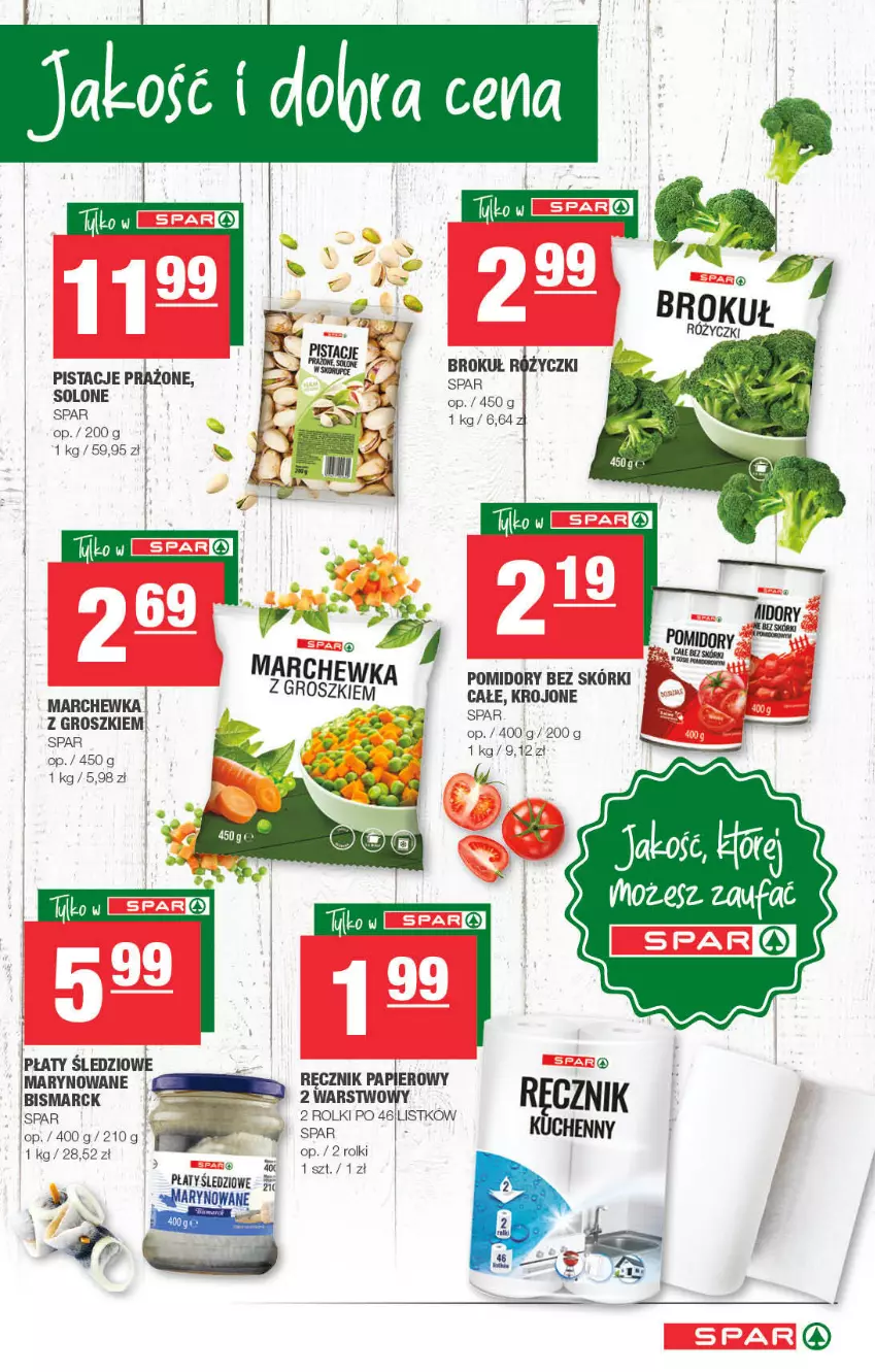 Gazetka promocyjna Spar - ważna 08.10 do 18.10.2021 - strona 11 - produkty: Marchewka, Pistacje, Płaty śledziowe, Pomidory, Ręcznik, Rolki