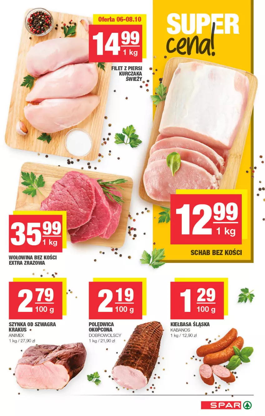 Gazetka promocyjna Spar - ważna 08.10 do 18.10.2021 - strona 5 - produkty: Gra, Kabanos, Kiełbasa, Kiełbasa śląska, Krakus, Kurczak, Polędwica, Schab bez kości, Szynka, Wołowina, Wołowina bez kości