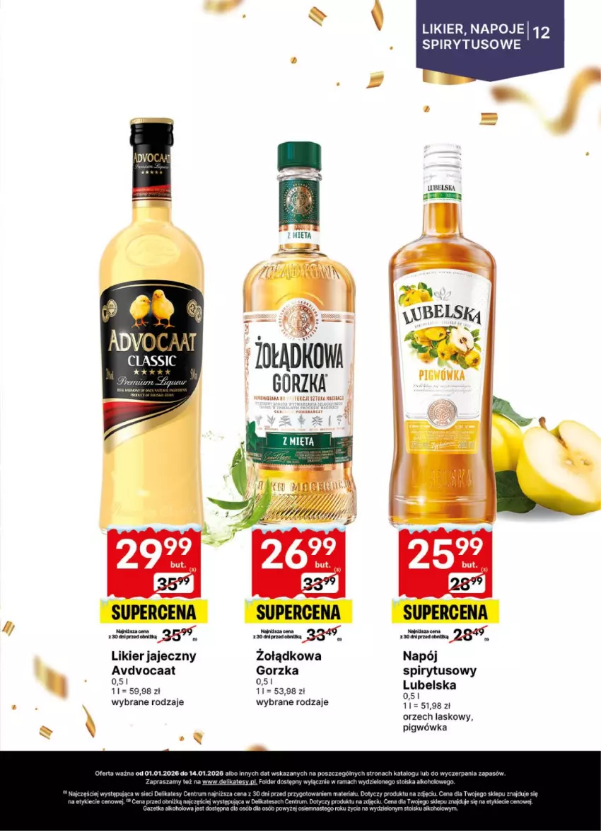 Gazetka promocyjna Delikatesy Centrum - Delibarek DC01-DC02 - ważna 01.01 do 14.01.2026 - strona 12 - produkty: Likier, Likier jajeczny, Napój, Napoje, Rama, Rum