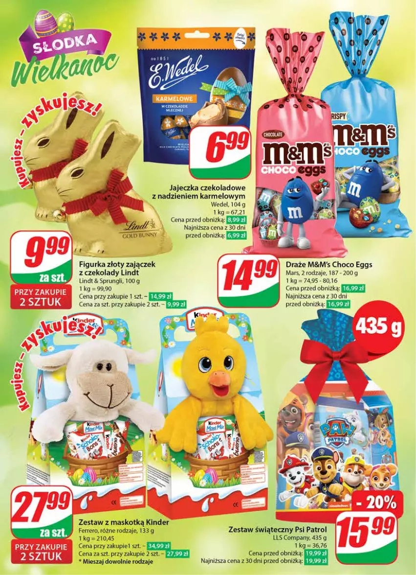 Gazetka promocyjna Dino - Gazetka 12 / 2024 - ważna 20.03 do 26.03.2024 - strona 12 - produkty: Ferrero, Kinder, Lindt, Mars, Psi Patrol, Top