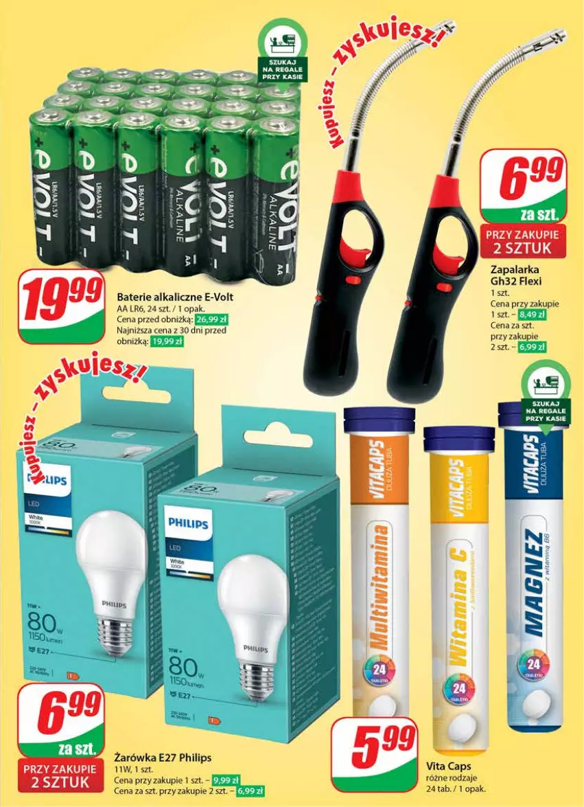 Gazetka promocyjna Dino - Gazetka 12 / 2024 - ważna 20.03 do 26.03.2024 - strona 61 - produkty: Baterie alkaliczne, Magnez, Philips, Vita C, Zapalarka