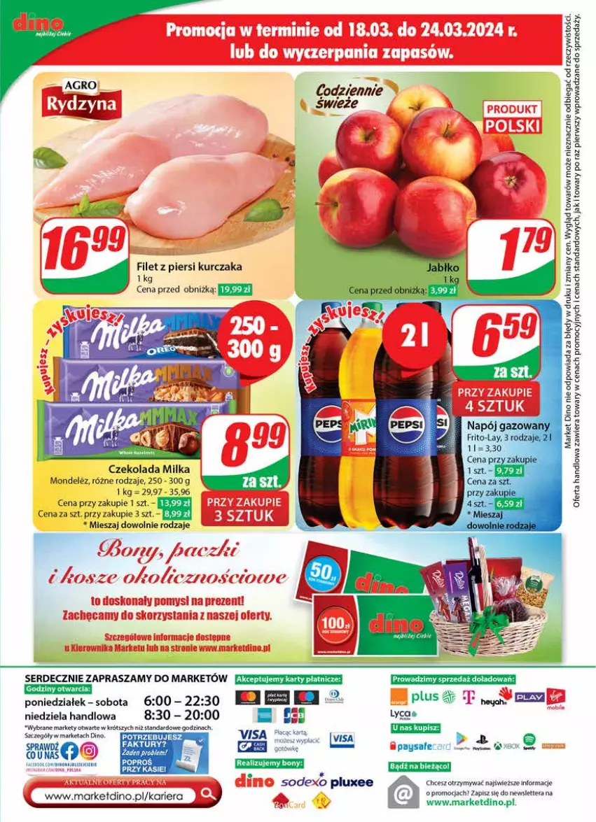 Gazetka promocyjna Dino - Gazetka 12 / 2024 - ważna 20.03 do 26.03.2024 - strona 71 - produkty: Czekolada, Fa, Filet z piersi kurczaka, Kurczak, Milka, Ser, Tera