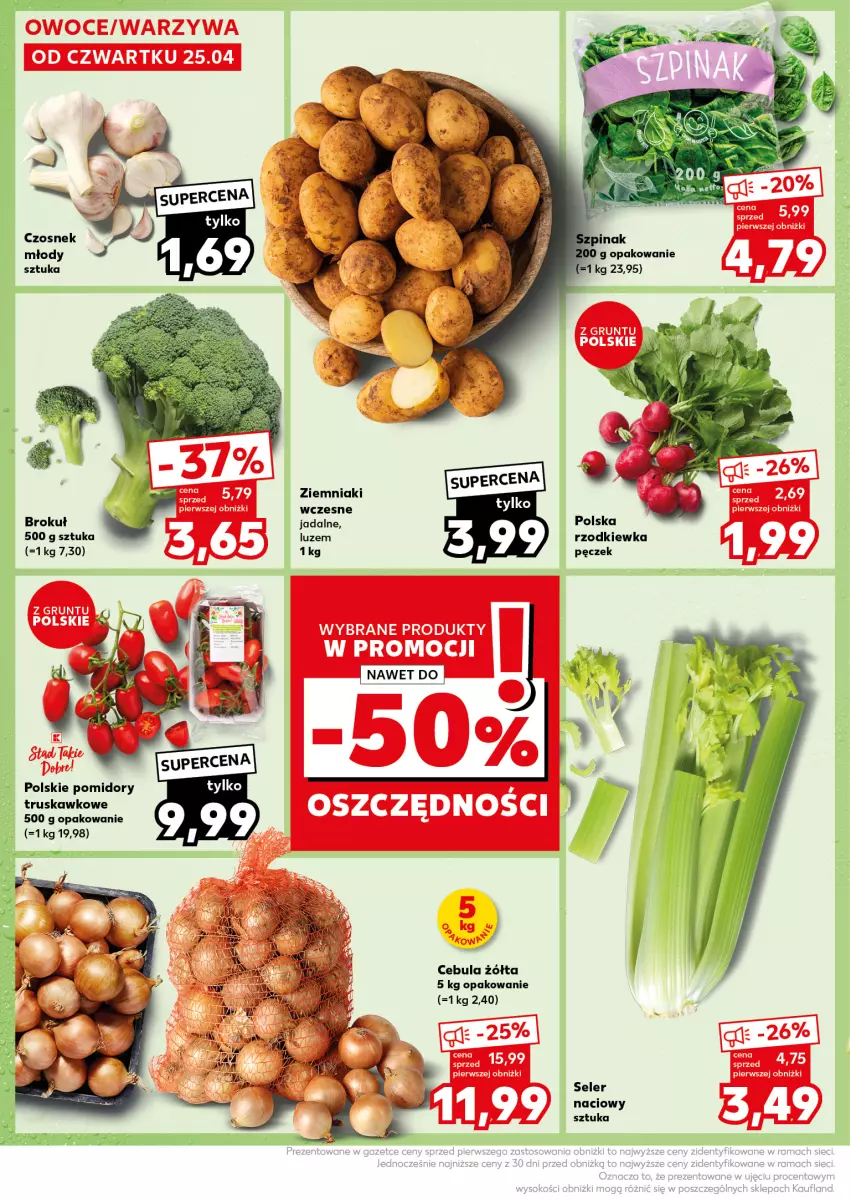 Gazetka promocyjna Kaufland - Kaufland - ważna 29.04 do 30.04.2024 - strona 18 - produkty: Cebula, Czosnek, Pomidory, Rzodkiewka, Seler naciowy, Ziemniaki