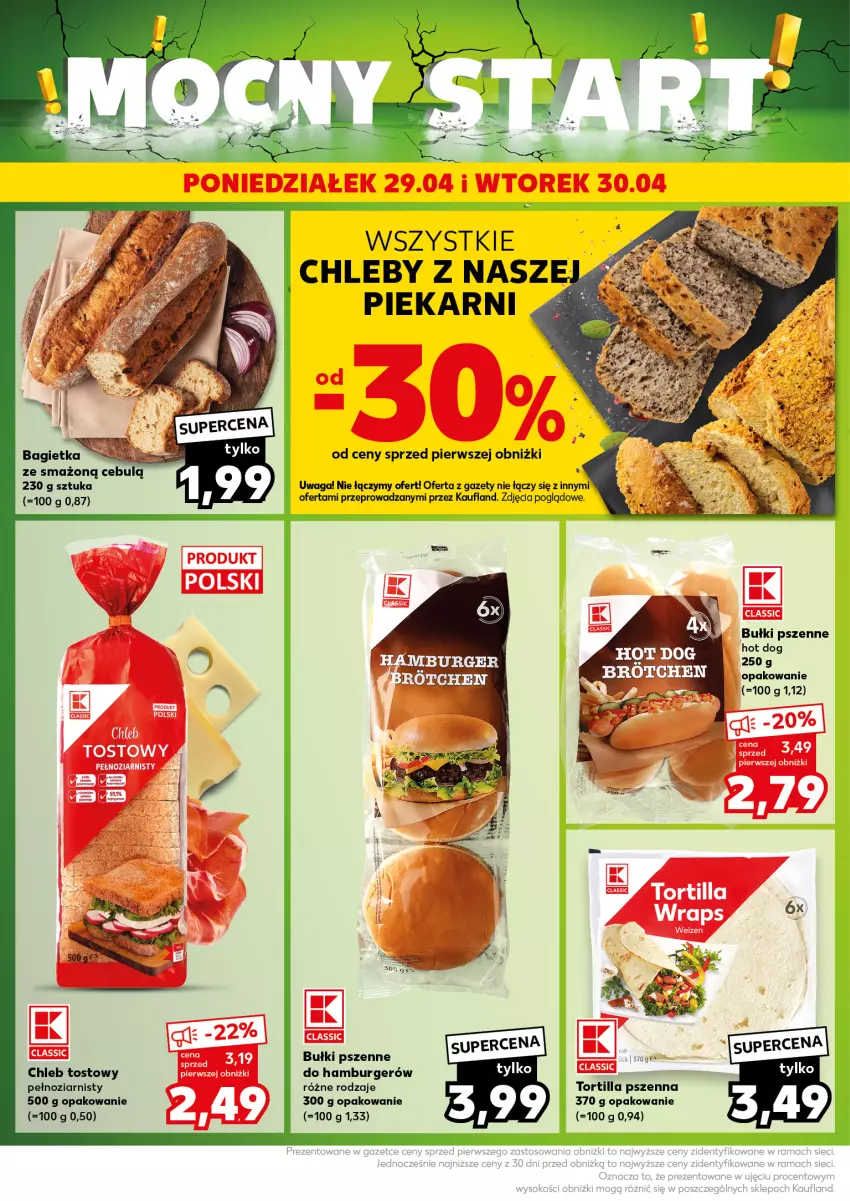 Gazetka promocyjna Kaufland - Kaufland - ważna 29.04 do 30.04.2024 - strona 6 - produkty: Bagietka, Burger, Chleb, Chleb tostowy, Hamburger, Tortilla, Waga