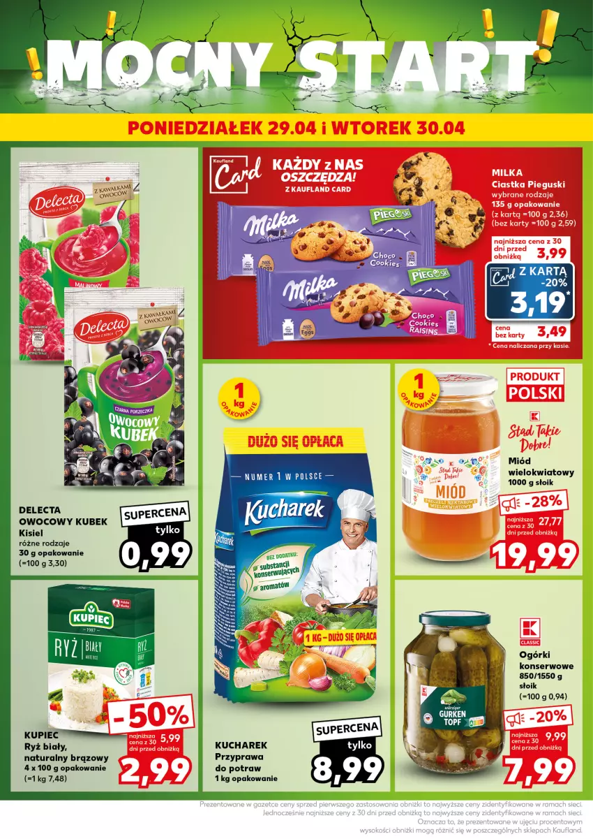 Gazetka promocyjna Kaufland - Kaufland - ważna 29.04 do 30.04.2024 - strona 8 - produkty: Delecta, Kisiel, Kubek, Kucharek, Miód, Ogórki konserwowe, Ryż, Ryż biały, Ser, Top