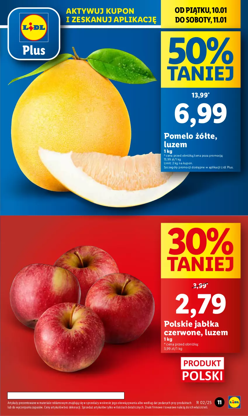 Gazetka promocyjna Lidl - GAZETKA - ważna 09.01 do 11.01.2025 - strona 11 - produkty: Jabłka, Pomelo