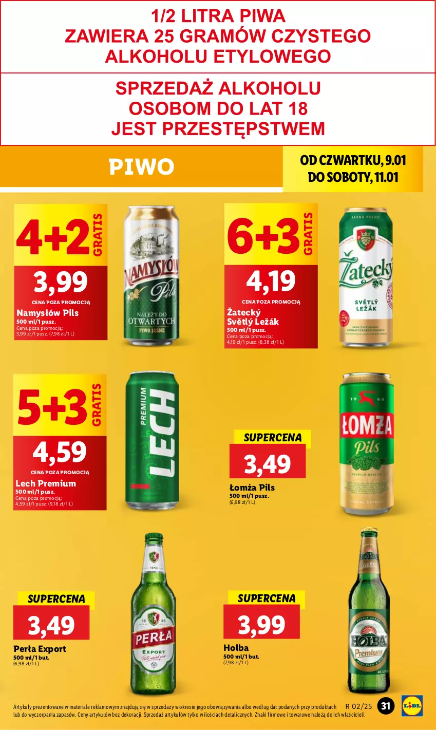 Gazetka promocyjna Lidl - GAZETKA - ważna 09.01 do 11.01.2025 - strona 37 - produkty: Gra, Lech Premium, Namysłów, Perła, Piwo, Por