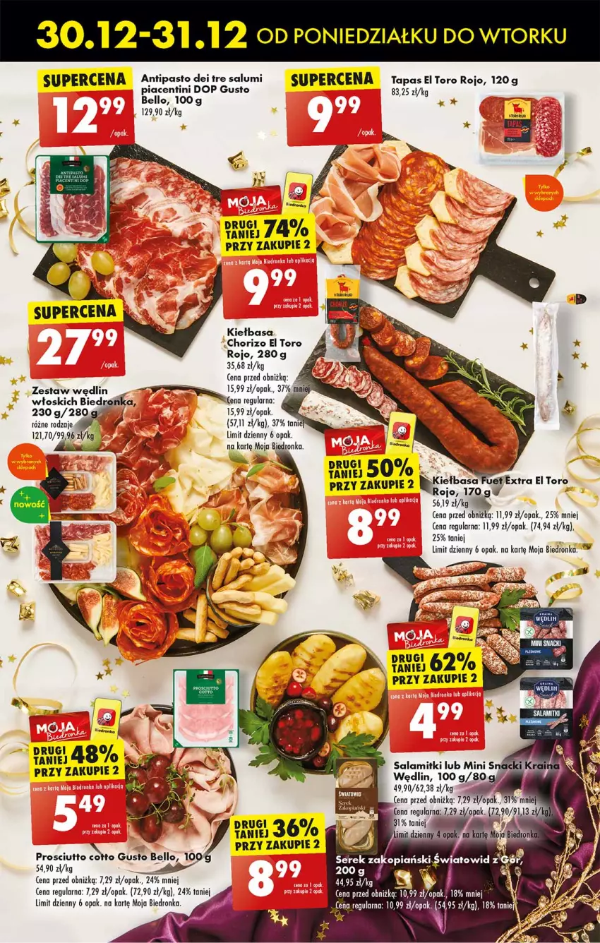 Gazetka promocyjna Biedronka - Od poniedzialku - ważna 30.12.2024 do 04.01.2025 - strona 23 - produkty: Bell, Dron, Kiełbasa, Prosciutto, Salami, Ser