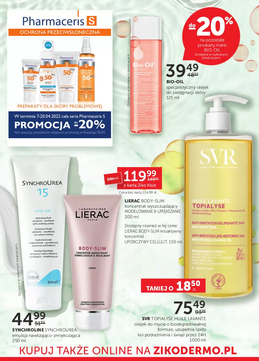 Gazetka promocyjna Ziko - 7-20.04.2022 - ważna 07.04 do 20.04.2022 - strona 2 - produkty: Bio-Oil, Body, Emulsja, Gra, Lierac, Mule, Olej, Por, SVR, Top