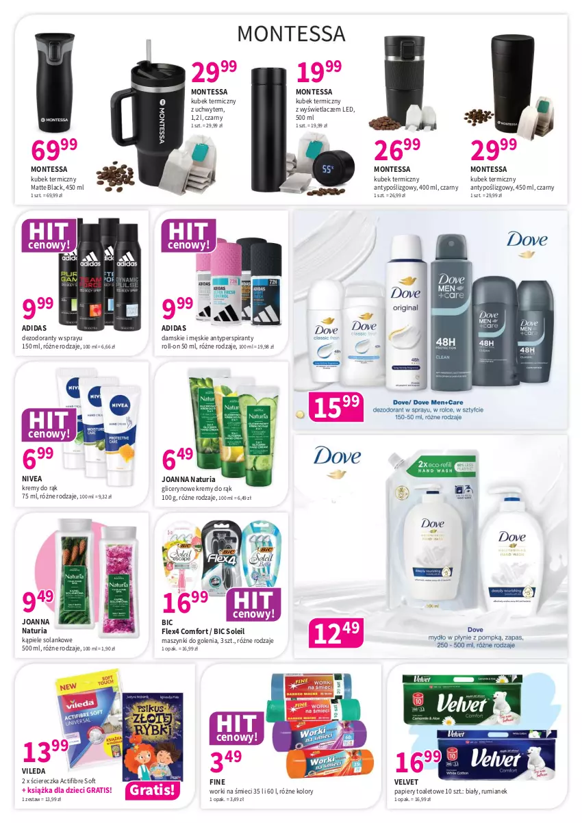 Gazetka promocyjna Drogerie Polskie - Gazetka - ważna 10.11 do 30.11.2025 - strona 6 - produkty: Adidas, Antyperspirant, BIC, Dezodorant, Dzieci, Gra, Joanna, Książka, Kubek, Kubek termiczny, Lack, Monte, Nivea, Papier, Rum, Solan, Velvet, Vileda, Worki na śmiec, Worki na śmieci