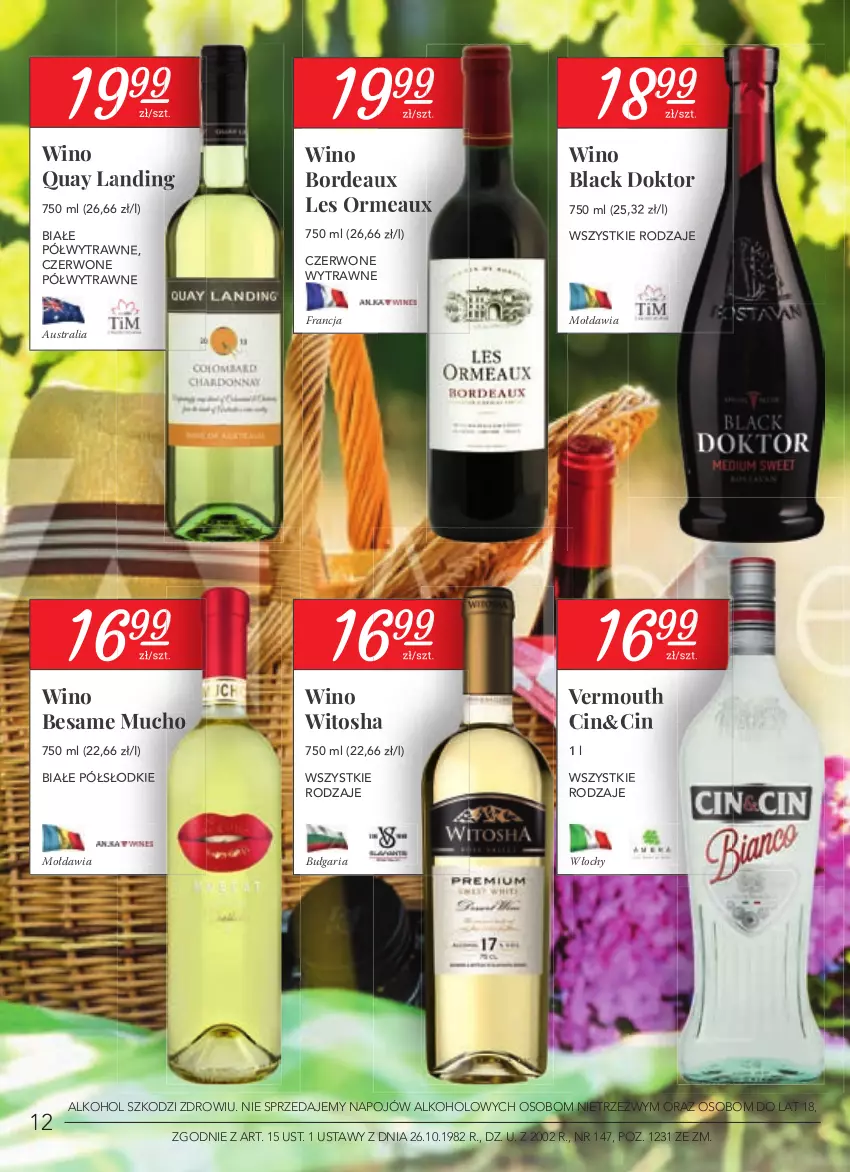 Gazetka promocyjna Stokrotka - Katalog Wiosenne inspiracje - ważna 22.04 do 26.05.2021 - strona 12 - produkty: Bordeaux, Lack, Vermouth, Wino