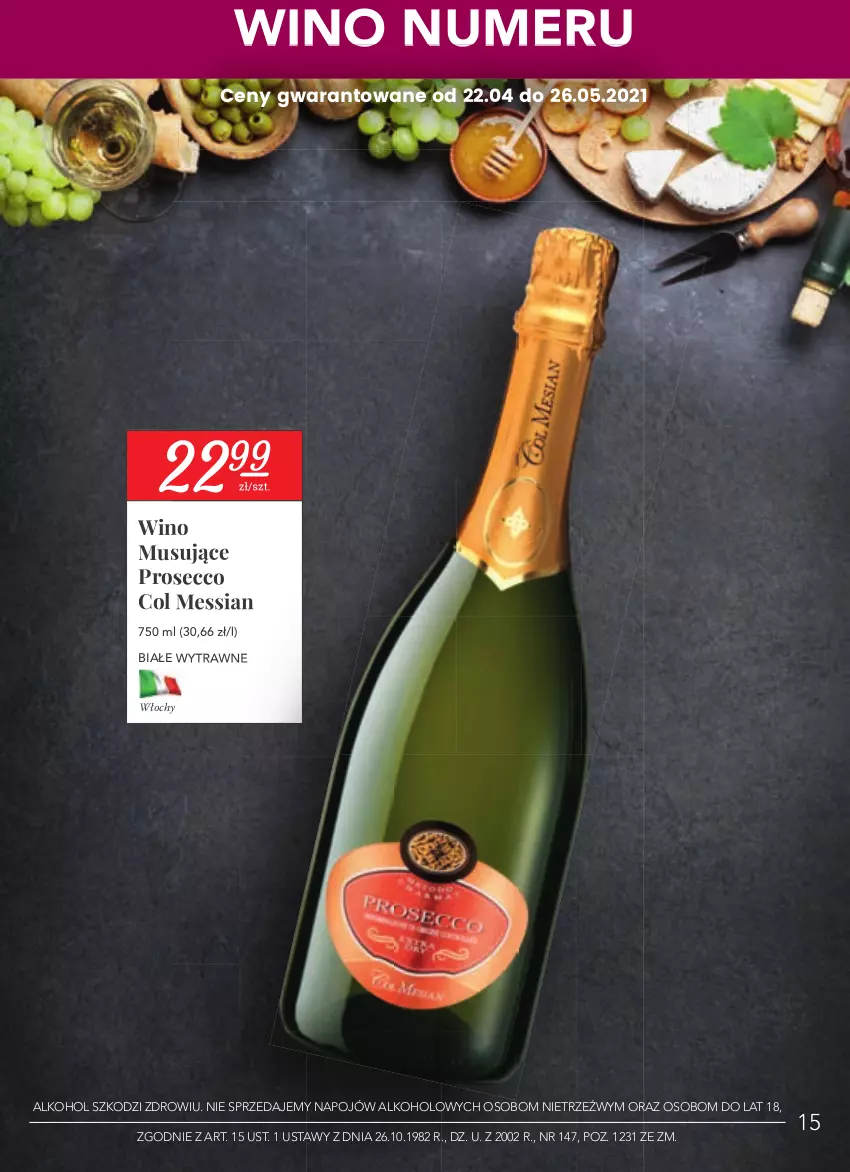 Gazetka promocyjna Stokrotka - Katalog Wiosenne inspiracje - ważna 22.04 do 26.05.2021 - strona 15 - produkty: Mus, Prosecco, Wino, Wino musujące