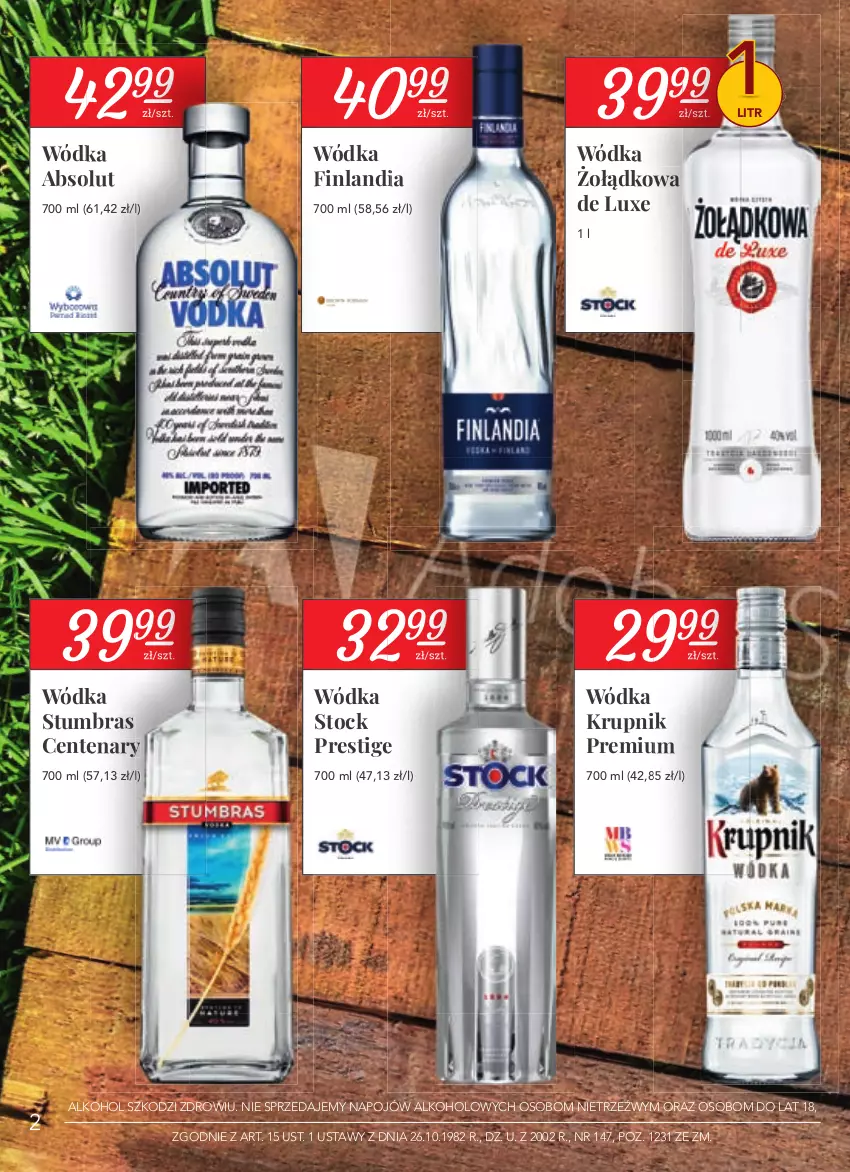 Gazetka promocyjna Stokrotka - Katalog Wiosenne inspiracje - ważna 22.04 do 26.05.2021 - strona 2 - produkty: Absolut, Finlandia, Krupnik, Stock, Wódka