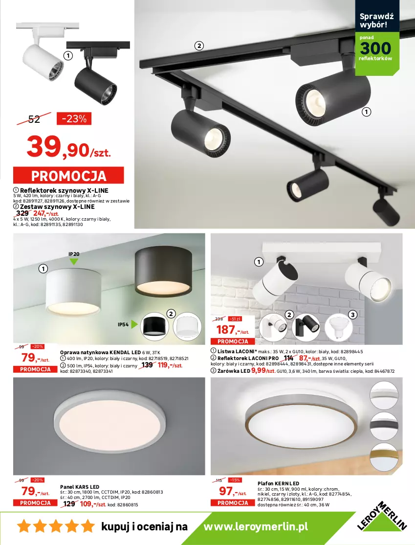 Gazetka promocyjna Leroy Merlin - Gazetka Leroy Merlin - ważna 03.08 do 23.08.2022 - strona 11 - produkty: Lampa, Lampa sufitowa, Lampa wisząca, Listwa, Plafon, Reflektor, Ser