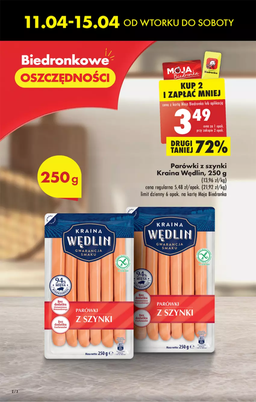 Gazetka promocyjna Biedronka - ważna 10.04 do 15.04.2023 - strona 2 - produkty: Dron, Parówki, Parówki z szynki