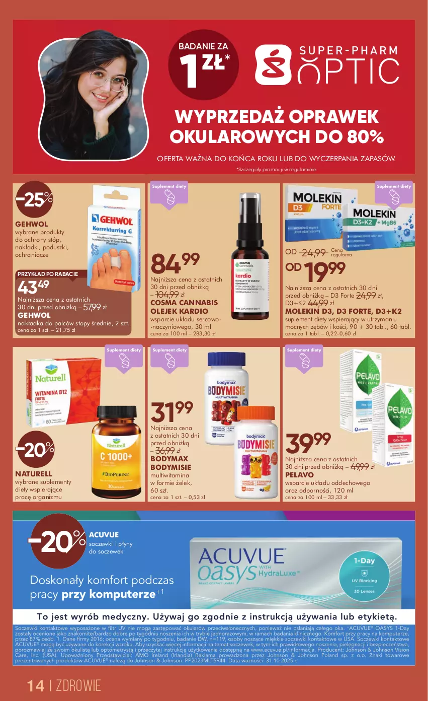 Gazetka promocyjna Super Pharm - Gazetka - ważna 16.10 do 28.10.2025 - strona 14 - produkty: Body, Bodymax, Gehwol, K2, Naturell, Ochraniacze, Olej, Por, Ser, Suplement diety, Top, Zdrowie