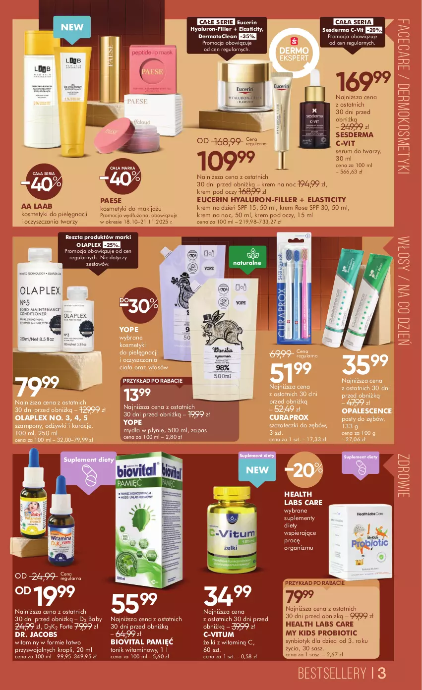 Gazetka promocyjna Super Pharm - Gazetka - ważna 16.10 do 28.10.2025 - strona 3 - produkty: Biovital, Curaprox, Dzieci, Fa, Jacobs, K2, Kosmetyki do pielęgnacji, Krem na dzień, Krem na noc, Krem pod oczy, Makijaż, PAESE, Rum, Ser, Serum, Serum do twarzy, Sesderma, Suplement diety, Synbiotyk, Szampon, Tonik, Yope, Zdrowie