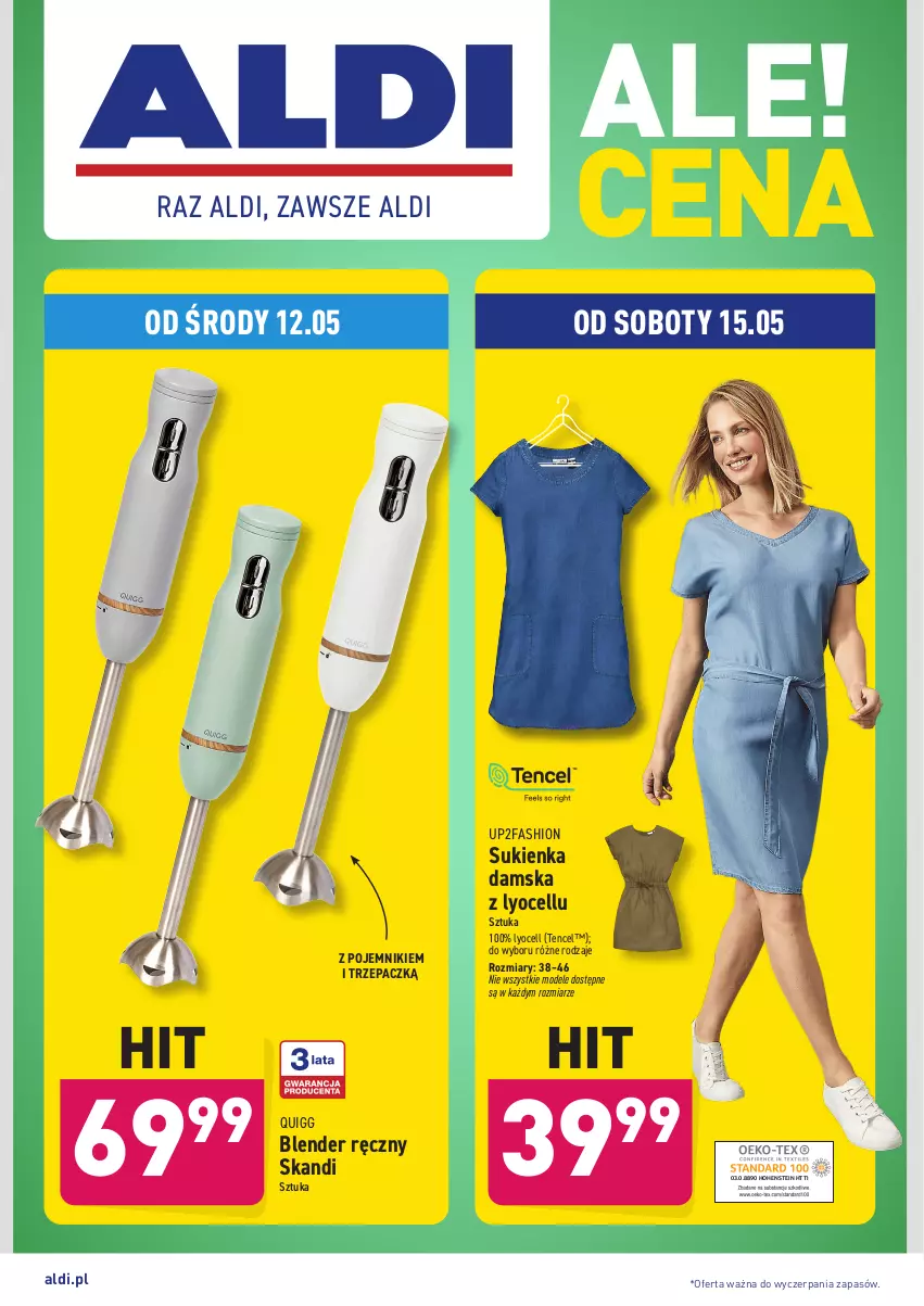 Gazetka promocyjna Aldi - ważna 10.05 do 15.05.2021 - strona 1 - produkty: Blender, Blender ręczny, Fa, Pojemnik, Sukienka