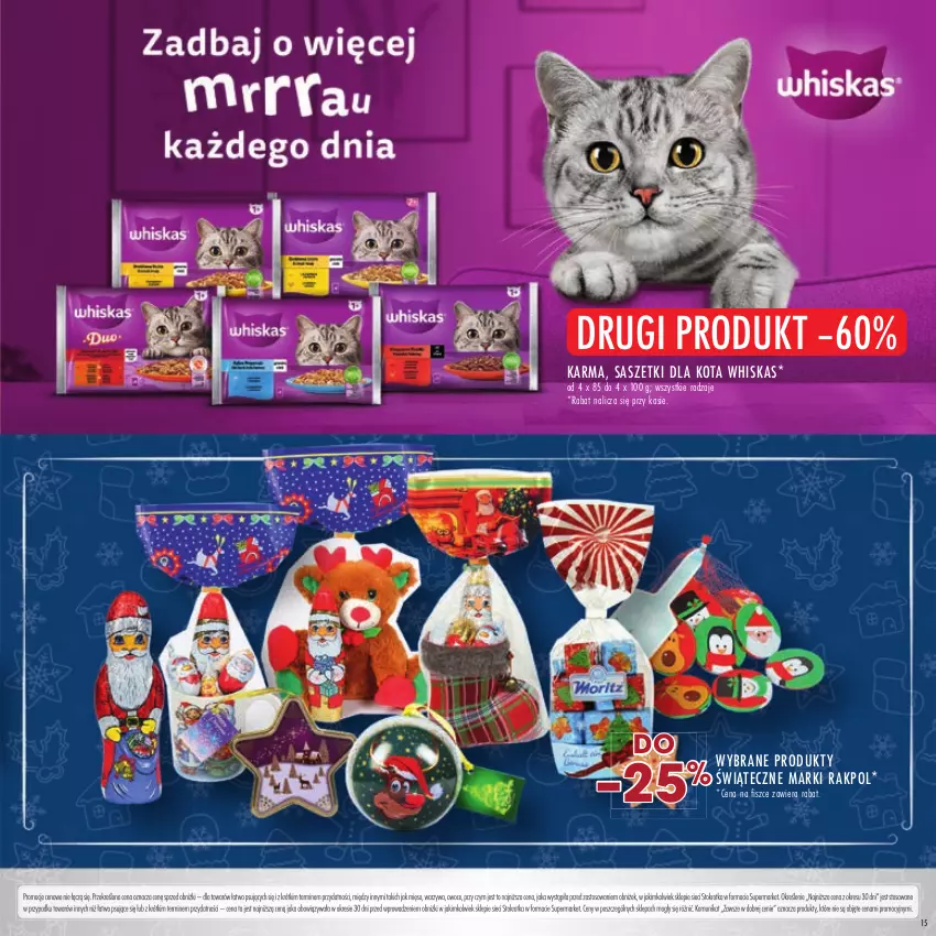 Gazetka promocyjna Stokrotka - Katalog Boże Narodzenie - ważna 14.12 do 27.12.2023 - strona 15 - produkty: Mięso, Owoce, Warzywa, Whiskas