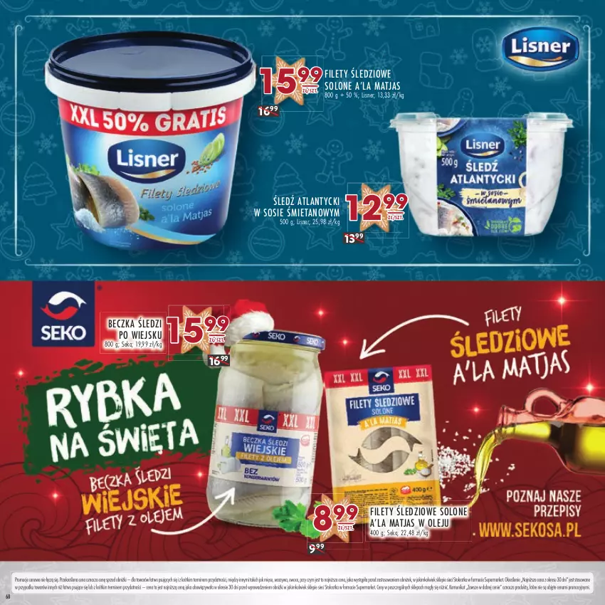 Gazetka promocyjna Stokrotka - Katalog Boże Narodzenie - ważna 14.12 do 27.12.2023 - strona 68 - produkty: Lisner, Matjas, Mięso, Olej, Owoce, SEKO, Sos, Warzywa