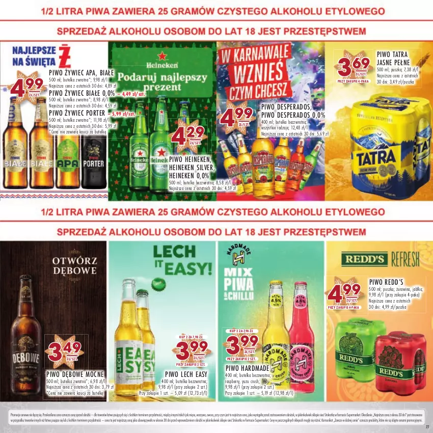 Gazetka promocyjna Stokrotka - Katalog Boże Narodzenie - ważna 14.12 do 27.12.2023 - strona 77 - produkty: Desperados, Heineken, Mięso, Owoce, Piwo, Por, Tatra, Warzywa