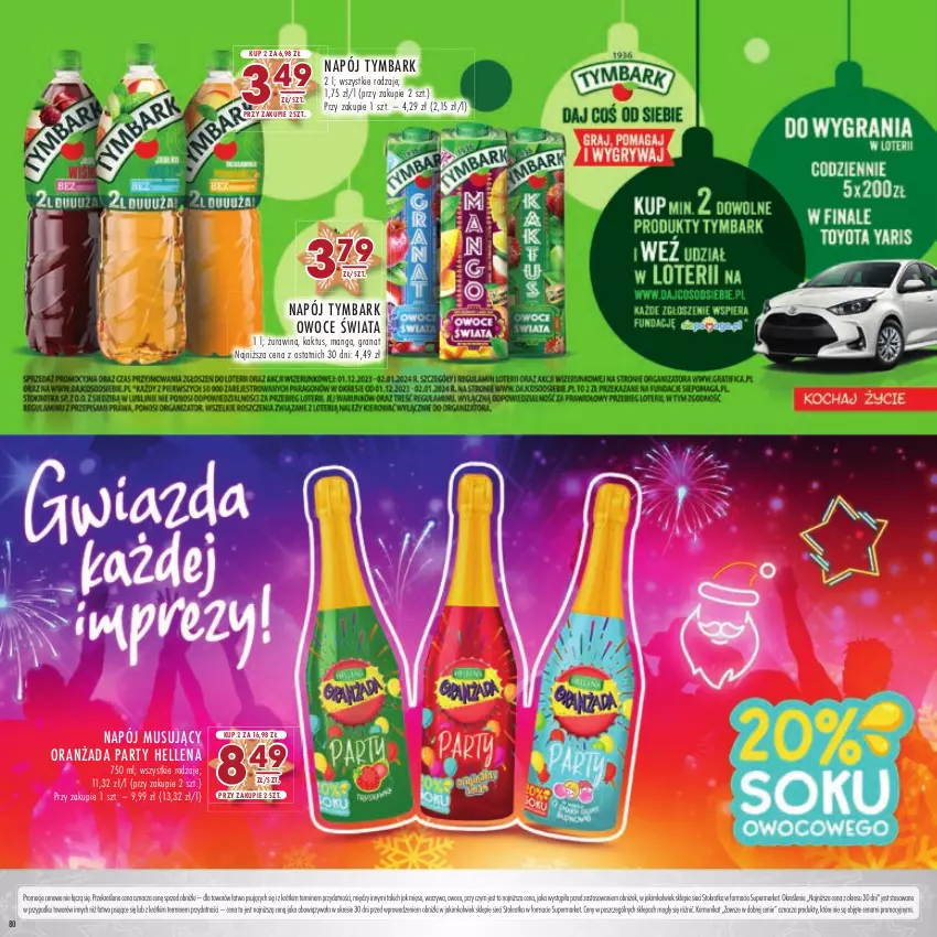 Gazetka promocyjna Stokrotka - Katalog Boże Narodzenie - ważna 14.12 do 27.12.2023 - strona 80 - produkty: Gra, Granat, Hellena, Kaktus, Mango, Mięso, Mus, Napój, Napój musujący, Oranżada, Owoce, Tymbark, Warzywa