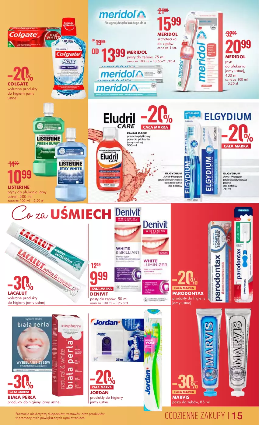 Gazetka promocyjna Super Pharm - Gazetka - ważna 13.12 do 26.12.2022 - strona 15 - produkty: Colgate, Denivit, Lacalut, LG, Listerine, Parodontax, Perła, Płyn do płukania, Płyn do płukania jamy ustnej, Szczoteczka