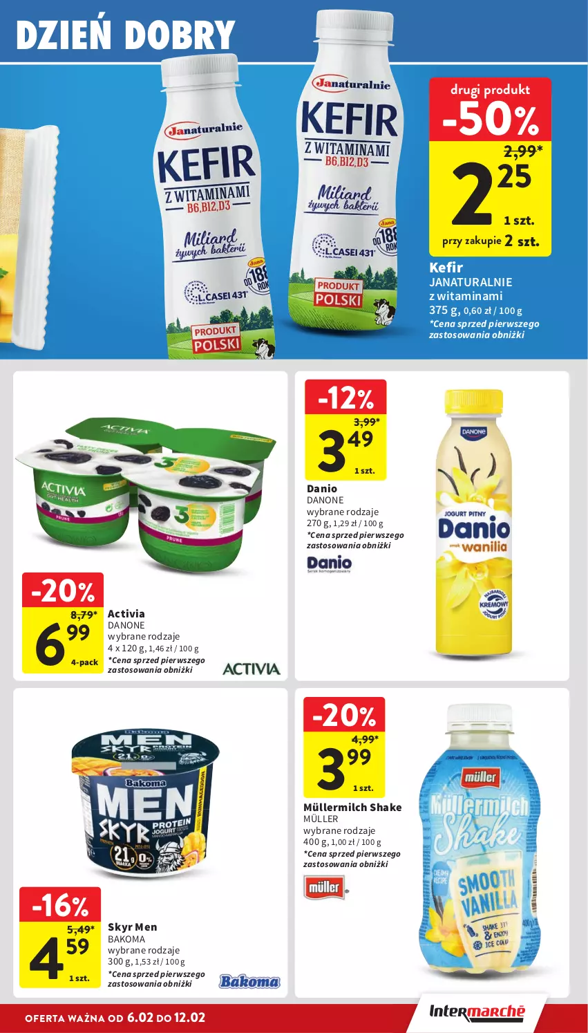 Gazetka promocyjna Intermarche - Gazetka Intermarche - ważna 06.02 do 12.02.2025 - strona 23 - produkty: Activia, Bakoma, Danio, Danone, Kefir, Müller, Müllermilch