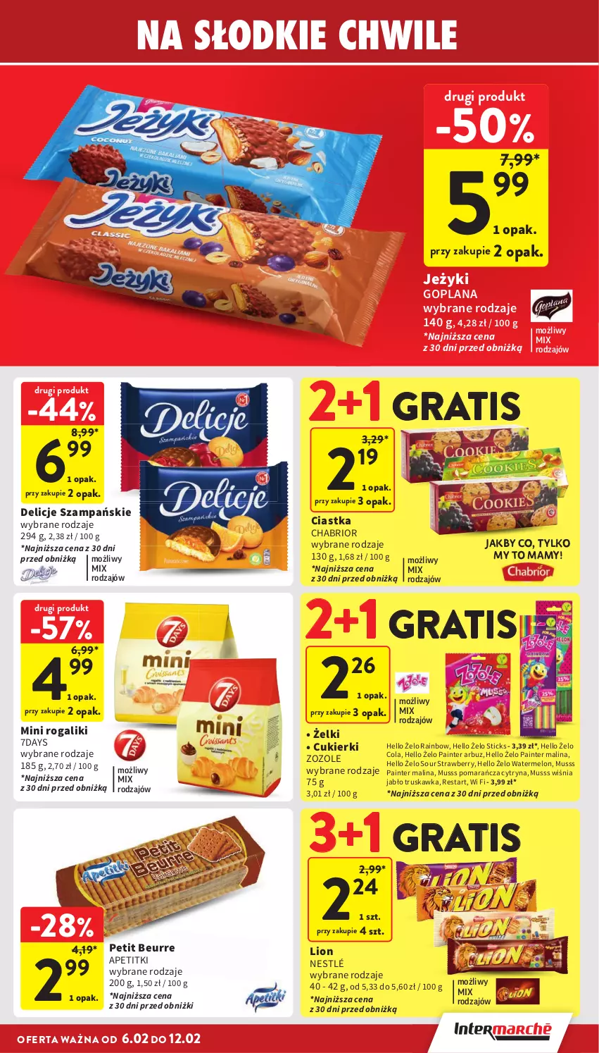 Gazetka promocyjna Intermarche - Gazetka Intermarche - ważna 06.02 do 12.02.2025 - strona 29 - produkty: Arbuz, Chabrior, Ciastka, Cukier, Cukierki, Delicje, Goplana, Gra, Jeżyki, LANA, Lion, Melon, Mus, Nestlé, Rogal