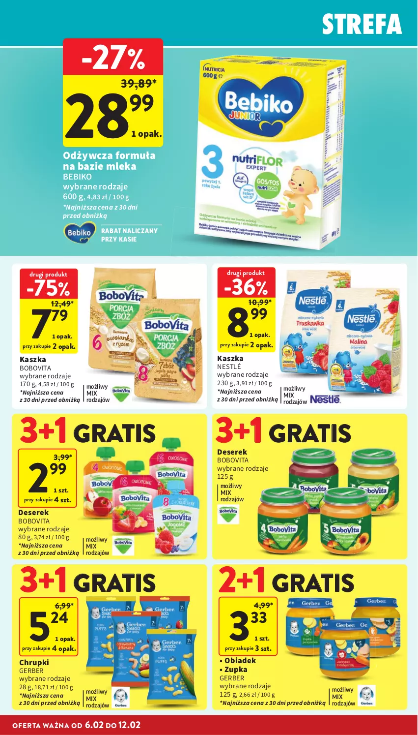 Gazetka promocyjna Intermarche - Gazetka Intermarche - ważna 06.02 do 12.02.2025 - strona 36 - produkty: Bebiko, BoboVita, Chrupki, Deser, Fa, Gerber, Gra, Nestlé, Ser, Serek