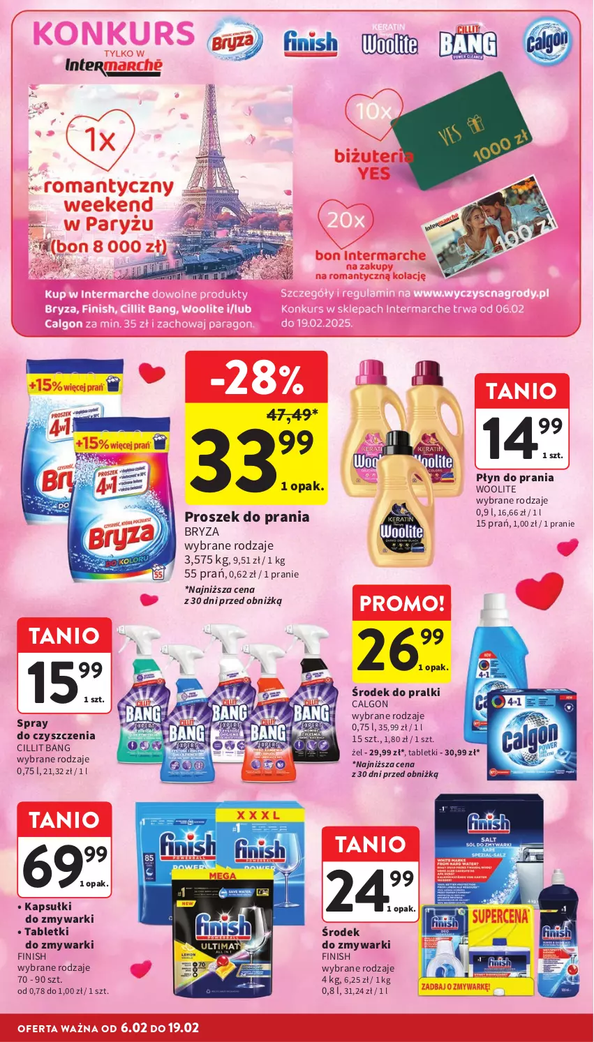 Gazetka promocyjna Intermarche - Gazetka Intermarche - ważna 06.02 do 12.02.2025 - strona 40 - produkty: Bryza, Calgon, Cillit Bang, Dzieci, Finish, LG, Płyn do prania, Pralki, Proszek do prania, Spray do czyszczenia, Tablet, Tabletki do zmywarki, Woolite, Zmywarki