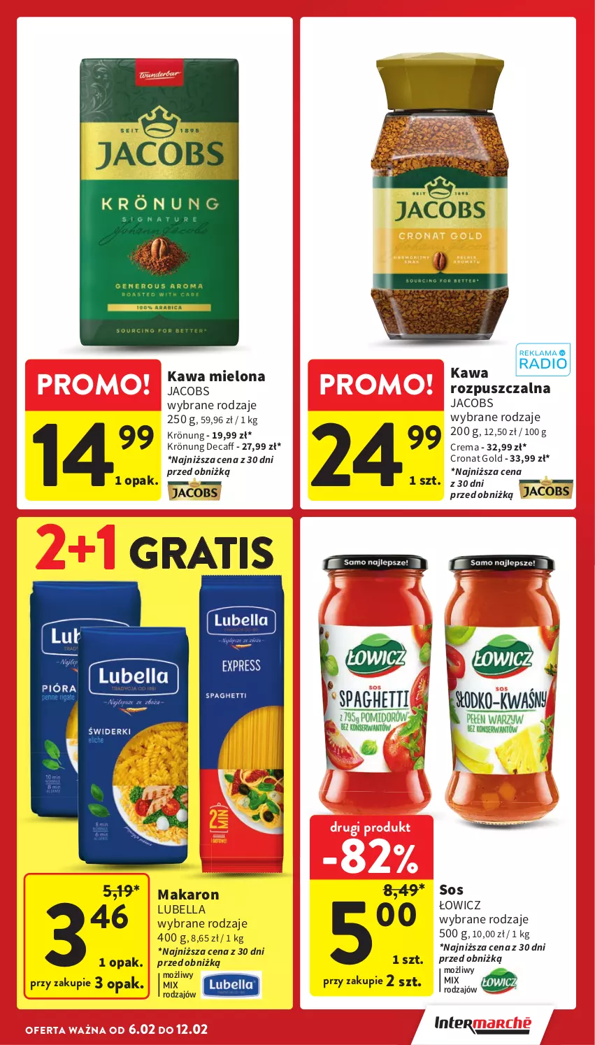 Gazetka promocyjna Intermarche - Gazetka Intermarche - ważna 06.02 do 12.02.2025 - strona 5 - produkty: Bell, Bella, Gra, Jacobs, Kawa, Kawa mielona, Kawa rozpuszczalna, Lubella, Makaron, Sos