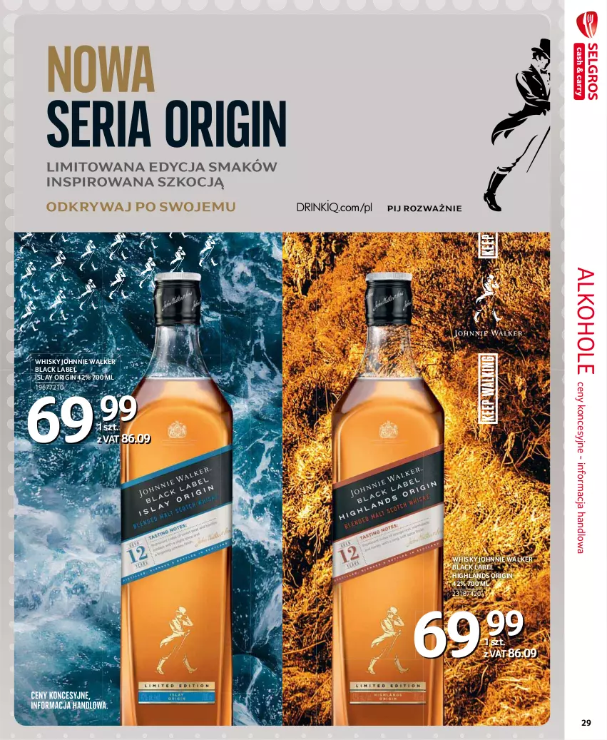 Gazetka promocyjna Selgros - Extra Oferta - ważna 01.05 do 31.05.2021 - strona 29 - produkty: Alkohole, Gin, Isla, Johnnie Walker, Lack, Whisky