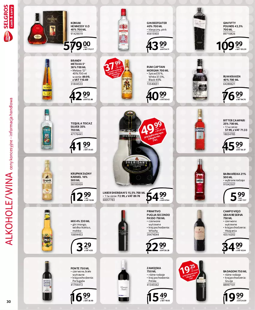 Gazetka promocyjna Selgros - Extra Oferta - ważna 01.05 do 31.05.2021 - strona 30 - produkty: Alkohole, Brandy, Captain Morgan, Gin, Gra, Kaktus, Krupnik, Lack, Likier, Mango, Metaxa, Por, Rum, Ser, Tequila, Wódka