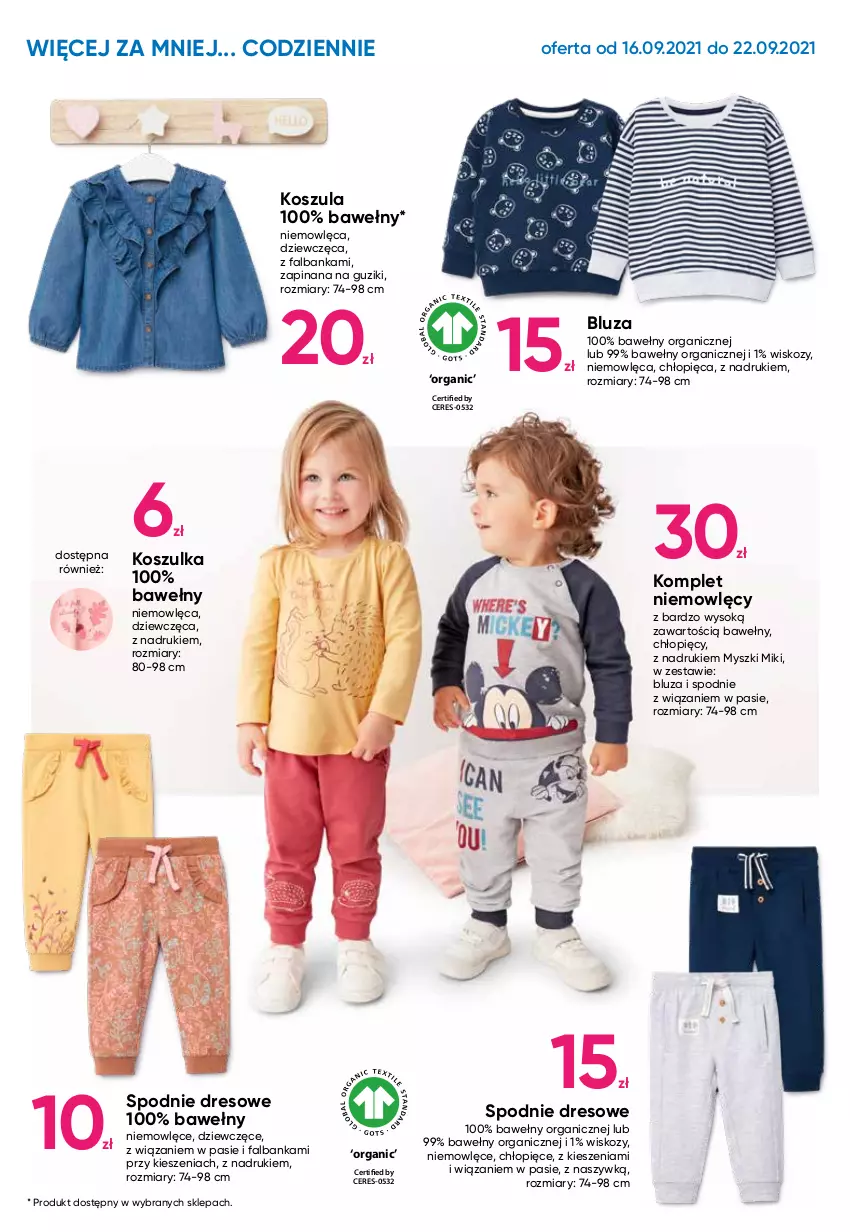 Gazetka promocyjna Pepco - Moda na co dzień - ważna 16.09 do 22.09.2021 - strona 6 - produkty: Bluza, Dres, Fa, Kosz, Koszula, Koszulka, Mysz, Sok, Spodnie, Spodnie dresowe