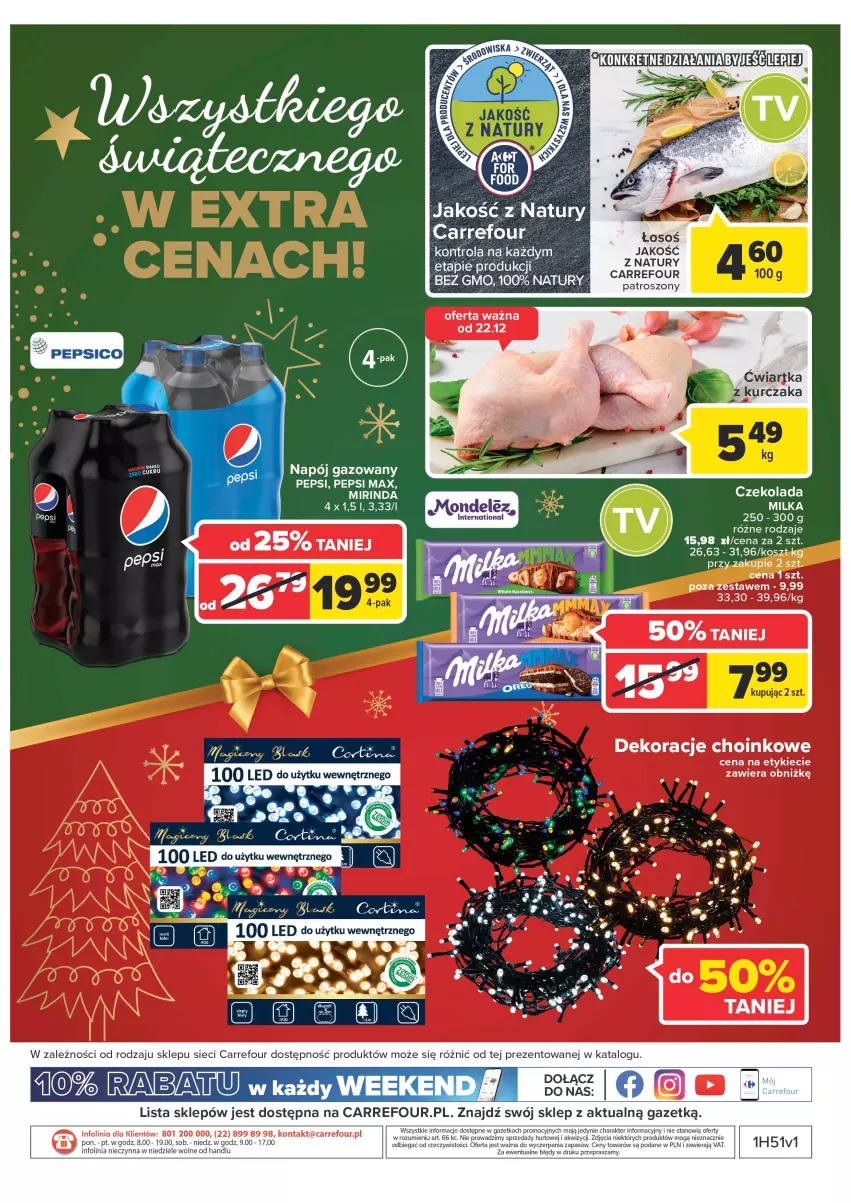 Gazetka promocyjna Carrefour - Gazetka Carrefour - ważna 19.12 do 24.12.2022 - strona 36 - produkty: Czekolada, Gra, Kosz, Mirinda, Napój, Napój gazowany, O nas, Pepsi, Pepsi max