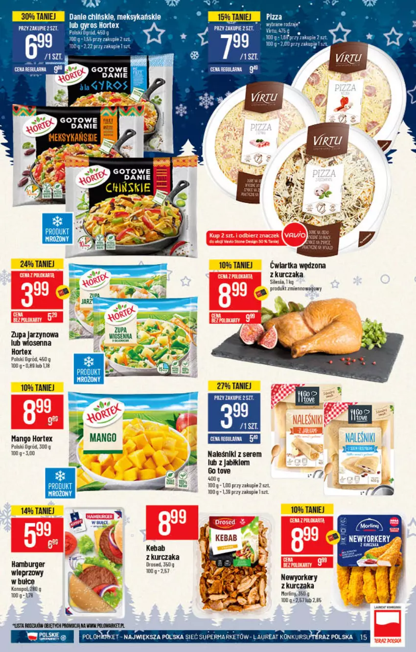 Gazetka promocyjna PoloMarket - Gazetka pomocyjna - ważna 17.11 do 23.11.2021 - strona 15 - produkty: Burger, Hamburger, Hortex, Kebab, Kebab z kurczaka, Kurczak, Mango, Naleśniki, Ogród, Ser, Zupa