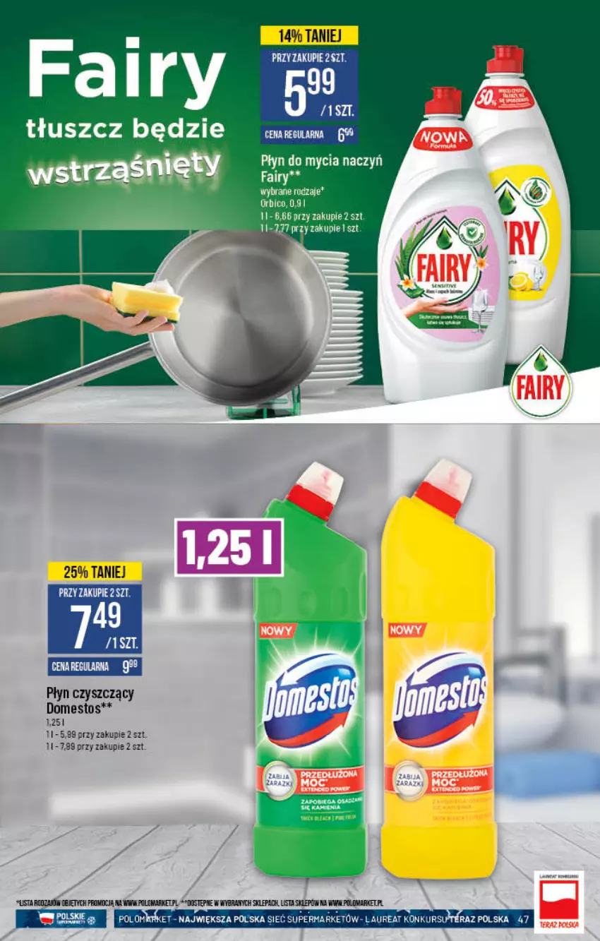 Gazetka promocyjna PoloMarket - Gazetka pomocyjna - ważna 17.11 do 23.11.2021 - strona 47 - produkty: Do mycia naczyń, Domestos, Fa, Fairy, Płyn do mycia, Płyn do mycia naczyń