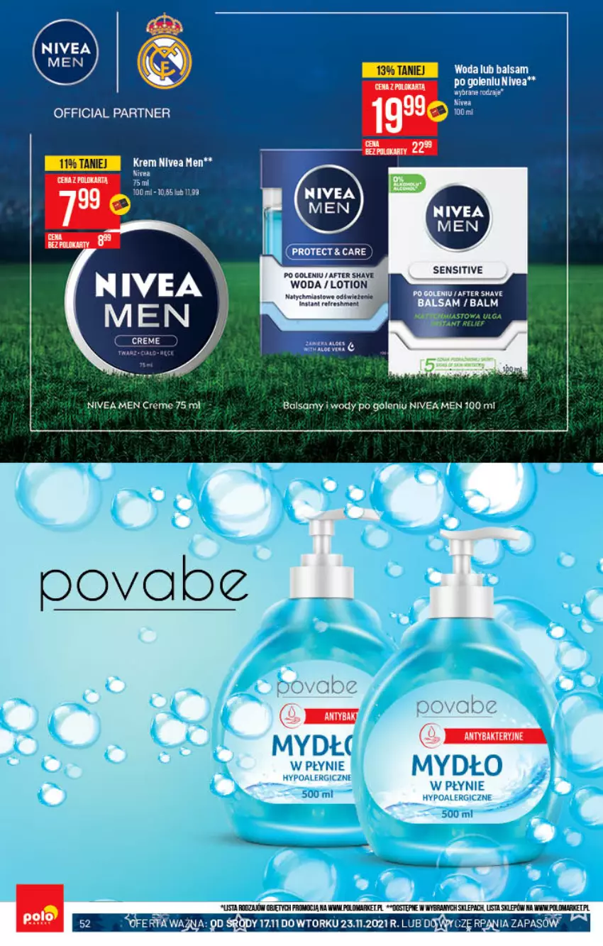 Gazetka promocyjna PoloMarket - Gazetka pomocyjna - ważna 17.11 do 23.11.2021 - strona 52 - produkty: Nivea, Nivea Men, Sos, Woda