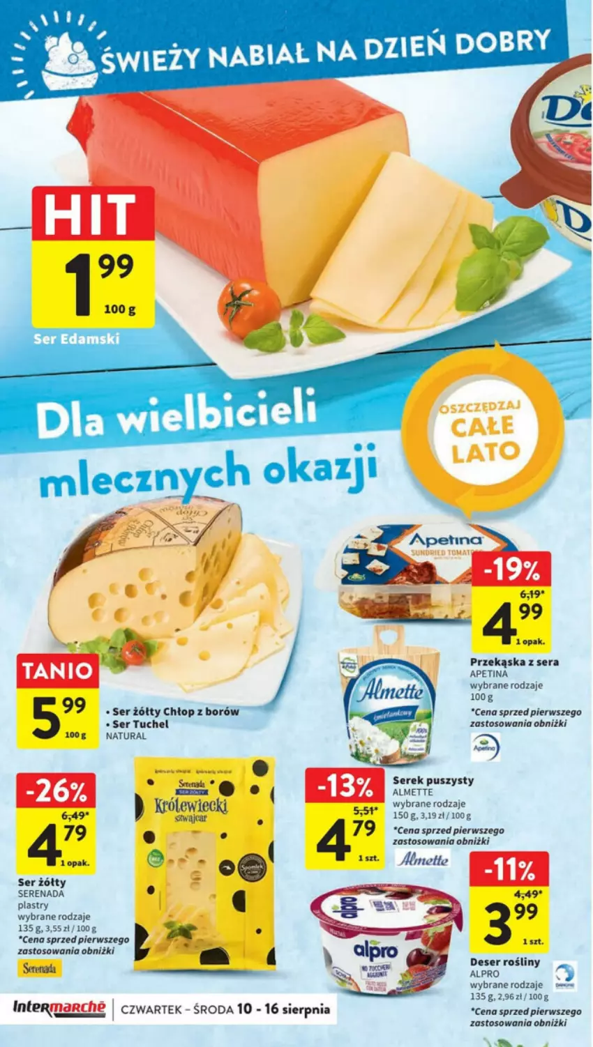 Gazetka promocyjna Intermarche - ważna 10.08 do 16.08.2023 - strona 13 - produkty: Almette, Alpro, Deser, Ser, Serek, Serek puszysty