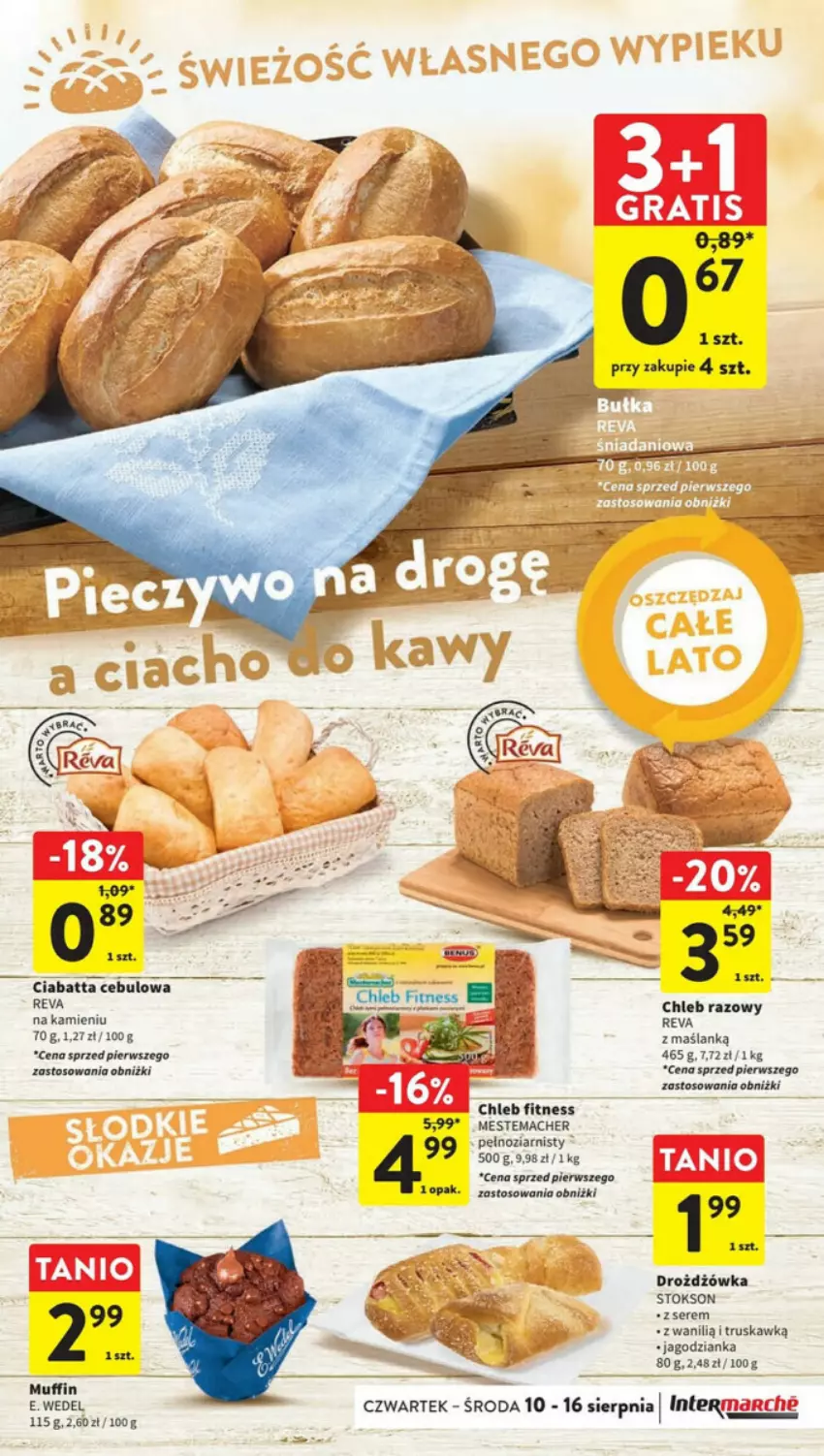 Gazetka promocyjna Intermarche - ważna 10.08 do 16.08.2023 - strona 16 - produkty: Chleb, Ciabatta, E. Wedel, Jagodzianka