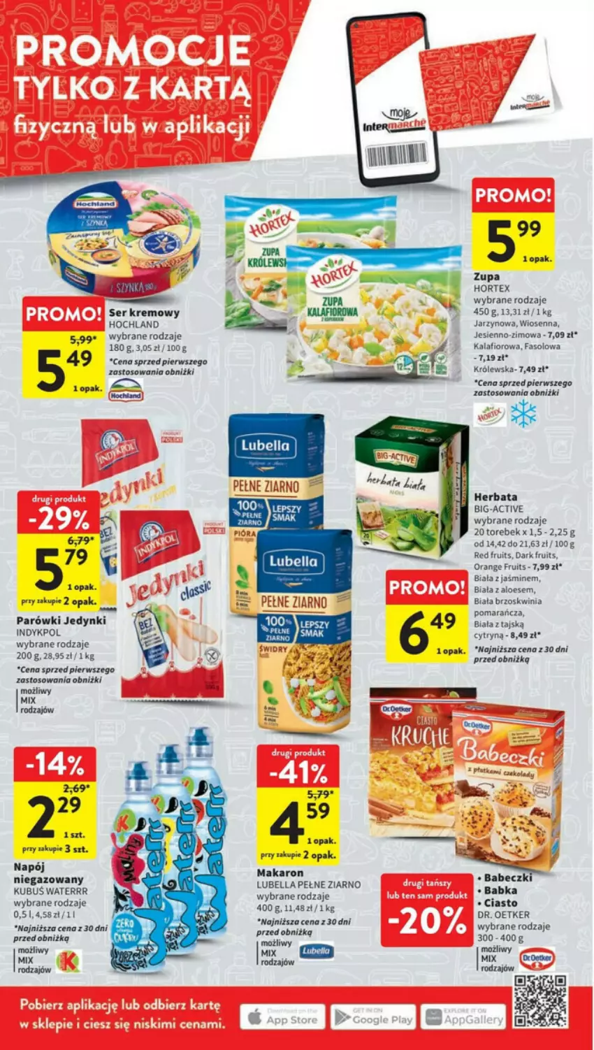 Gazetka promocyjna Intermarche - ważna 10.08 do 16.08.2023 - strona 34 - produkty: Bell, Bella, Dr. Oetker, Fa, Herbata, Hochland, Hortex, Kalafior, Lubella, Makaron, Napój, Parówki, Ser, Zupa