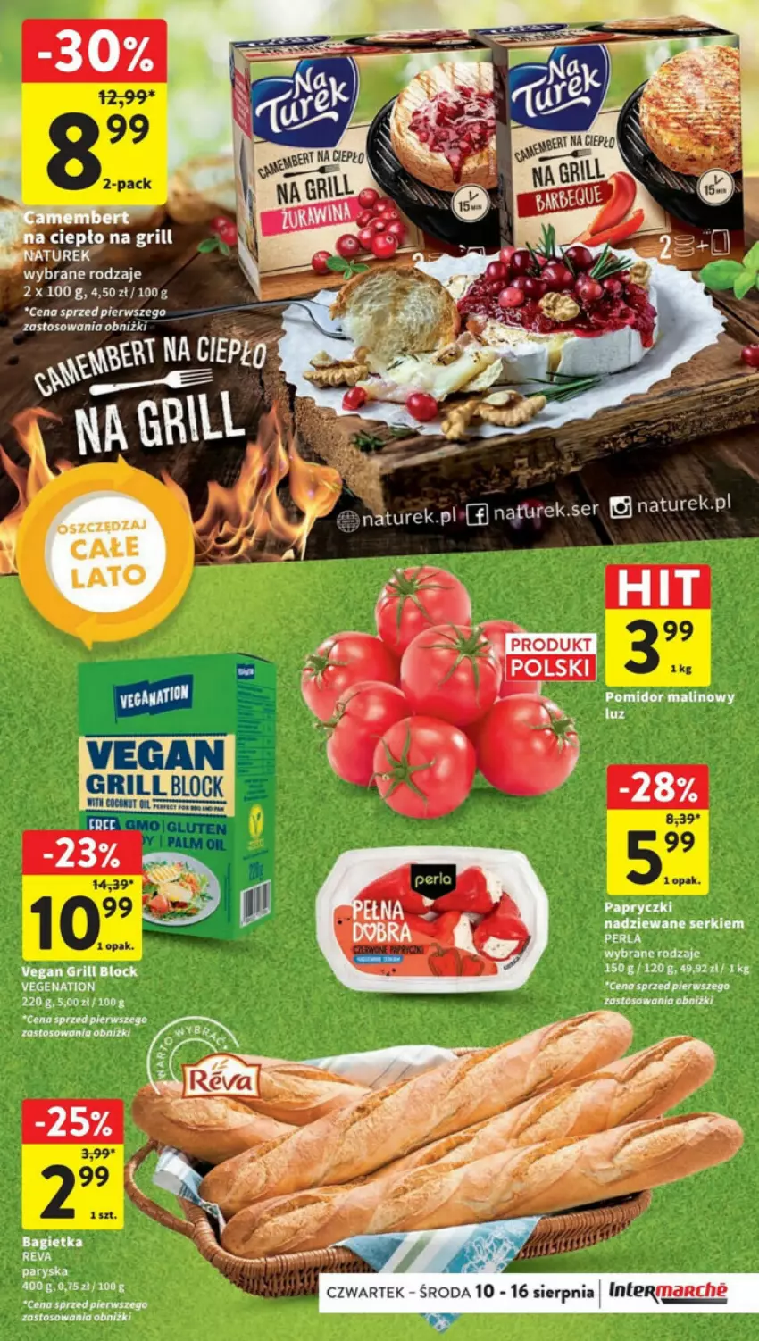 Gazetka promocyjna Intermarche - ważna 10.08 do 16.08.2023 - strona 38 - produkty: Bagietka, Fa, Grill, Papryczki nadziewane, Pomidor malinowy, Ser