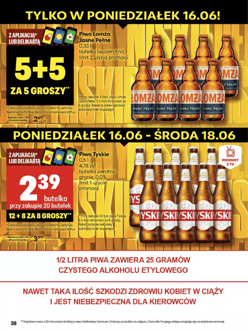 Gazetka promocyjna Delikatesy Centrum - Franczyza DC24 Czwartek - ważna 12.06 do 18.06.2025 - strona 38 - produkty: Dron, Piwa, Piwo, Rum, Tyskie