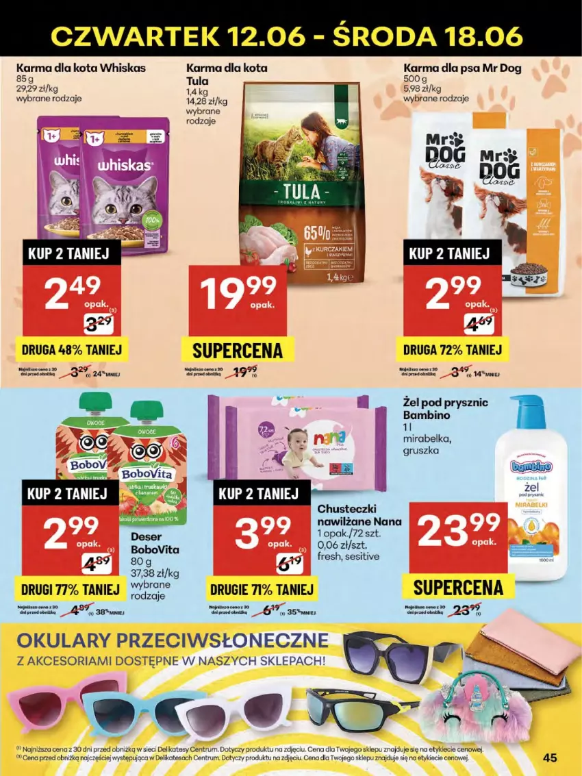 Gazetka promocyjna Delikatesy Centrum - Franczyza DC24 Czwartek - ważna 12.06 do 18.06.2025 - strona 45 - produkty: BoboVita, Chusteczki, Rum, Whiskas